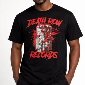 Death Row Records Black Graphic‎ T Shirt Blood Chair Print Size L